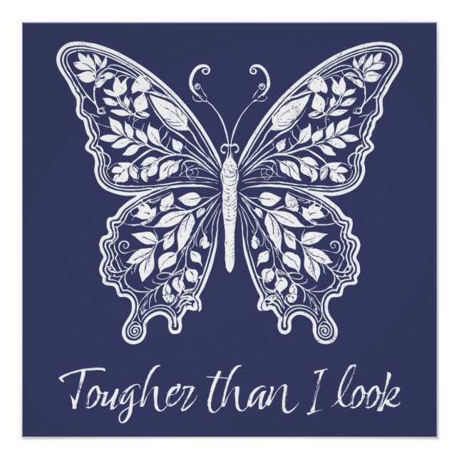 Poster Timbre Papillon Plus Coriace que J'en Ai L'air (Devant)