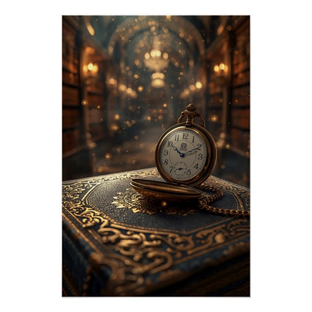 Poster Timeless Wisdom – The Golden Clock of Knowledge (Devant)