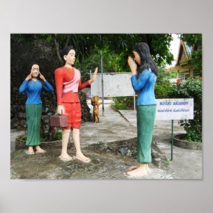 Poster Tirer Les Visages Derrière Le Dos