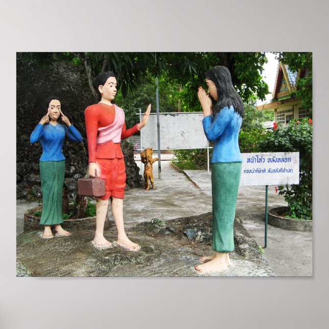 Poster Tirer Les Visages Derrière Le Dos (Devant)