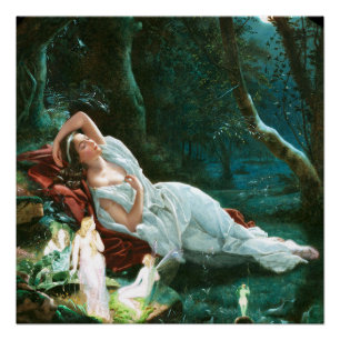Poster Titania Dormir au clair de lune Simmons Fae Art