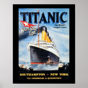 Poster Titanic White Star Line - Le plus grand paquebot d