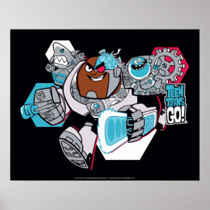 Poster Titans Ados, allez ! Graphique Arsenal de Cyborg