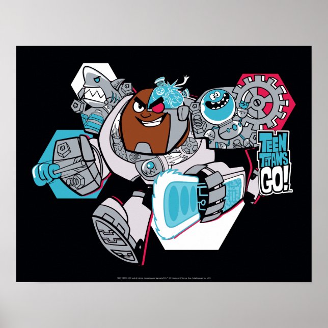 Poster Titans Ados, allez ! | Graphique Arsenal de Cyborg (Devant)