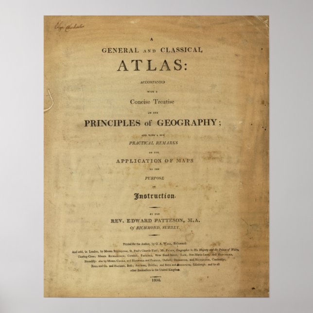 Poster Title Page General & classical atlas (Devant)