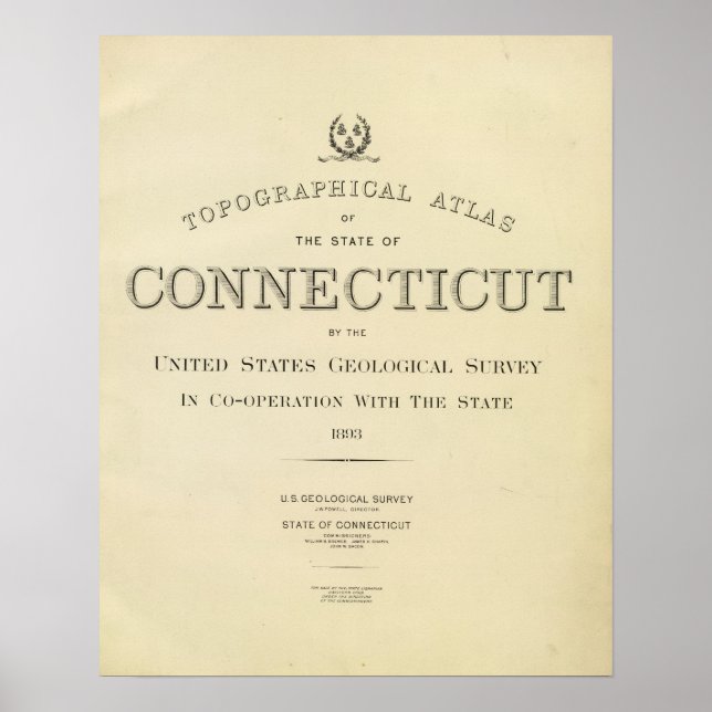 Poster Titre Page Topo atlas Connecticut (Devant)
