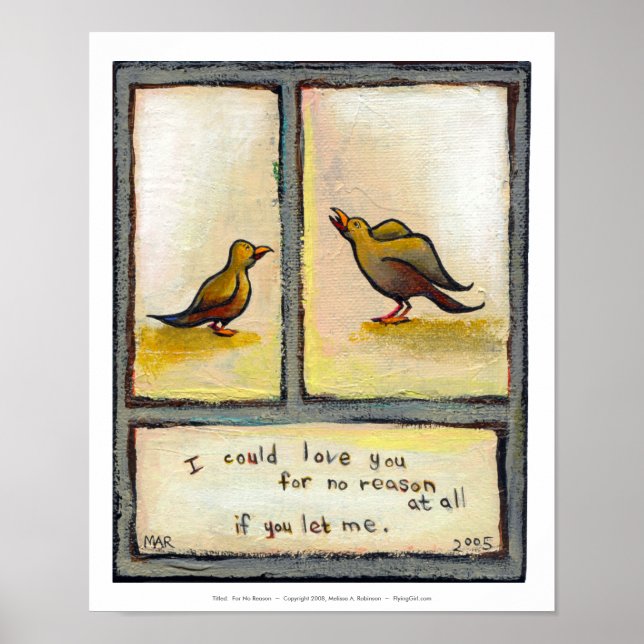 Poster Titre : Pour aucune raison - les oiseaux aiment le (Devant)