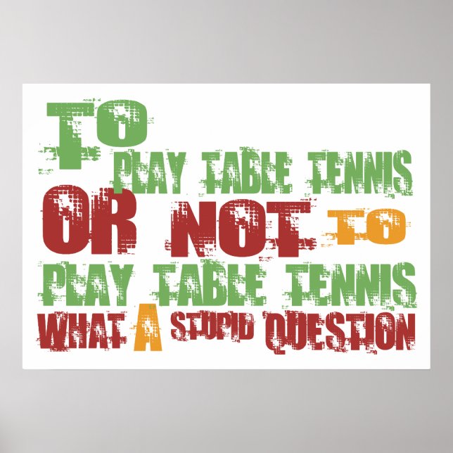 Poster To Play Table Tennis (Devant)