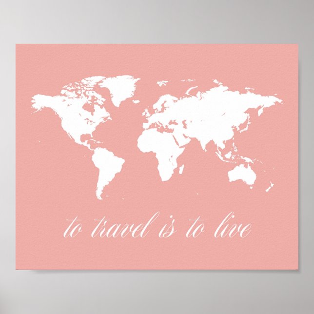 Poster To Travel is to Live Print (Devant)