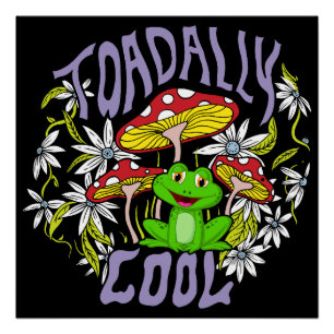 Poster Toadadal Cool Colorful floral et la typographie de