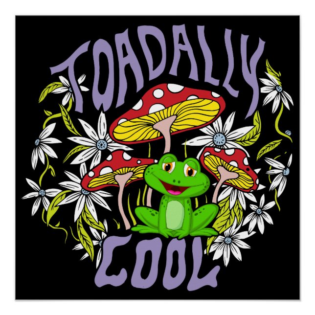 Poster Toadadal Cool Colorful floral et la typographie de (Devant)