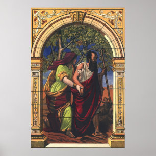 Poster Tobit aveugle et femme Anna, Religion vintage
