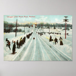 Poster Toboggan Slide, Montréal Vintage