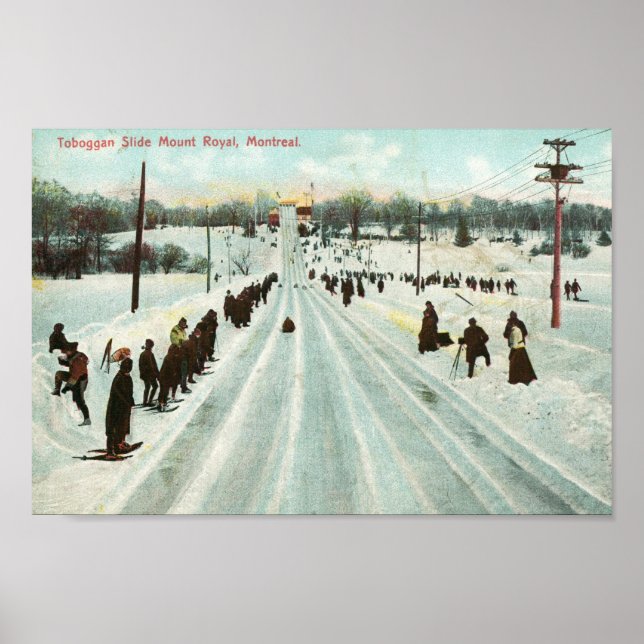 Poster Toboggan Slide, Montréal Vintage (Devant)