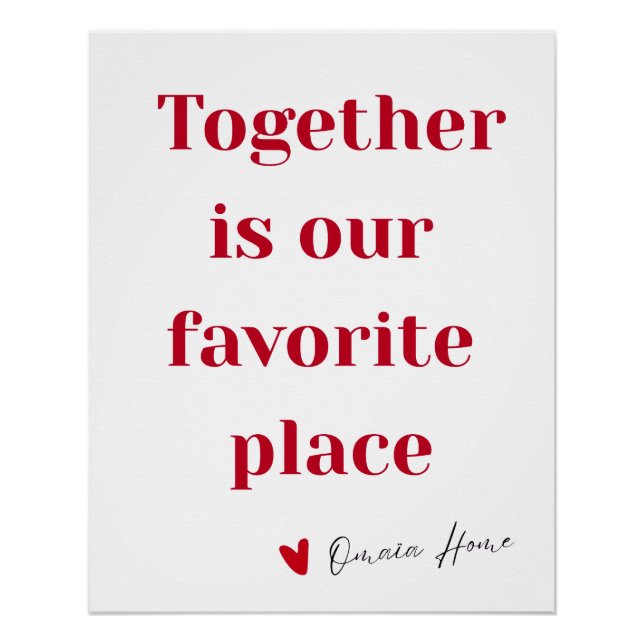 Poster Together Is Our Favorite Place Quote Wall Art (Devant)