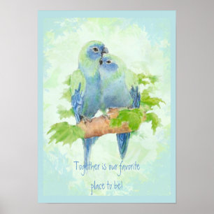 Poster Together our favorite place to be Quote Birds