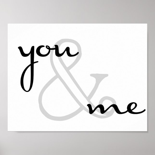 Poster toi et moi design moderne noir blanc amour (Devant)
