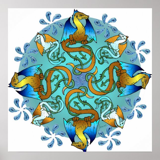 Poster Toile Bornholm Blues Imprimer - Dans le sens des a (Devant)