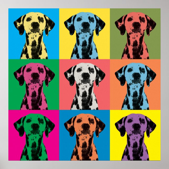 Poster Toile Dalmatie Pop-Art Imprimer (Devant)