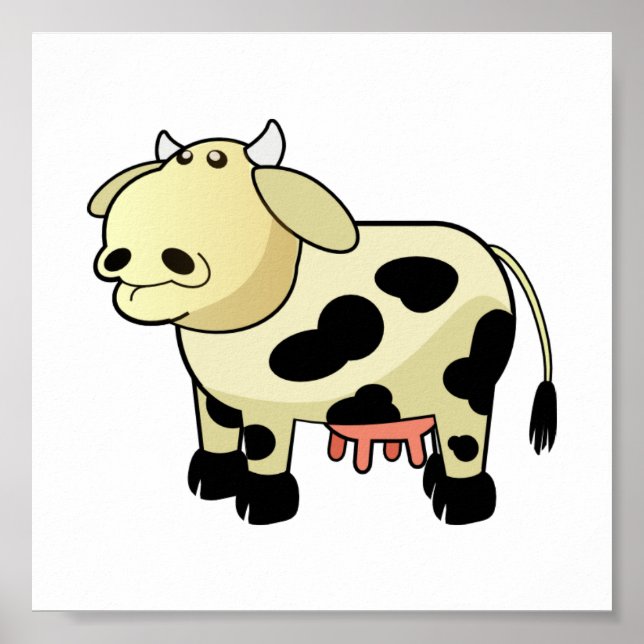 Poster Toile de vache laitière pour dessin (Devant)
