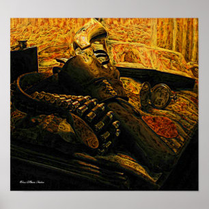 Poster Toile prête pour le cadrage de pistolet et de Hols