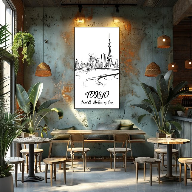 Poster Tokio: Tierra del Sol Naciente - Arte Lineal (Créateur téléchargé)