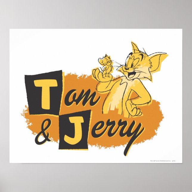 Poster Tom et Jerry Mouse en Paw Logo (Devant)