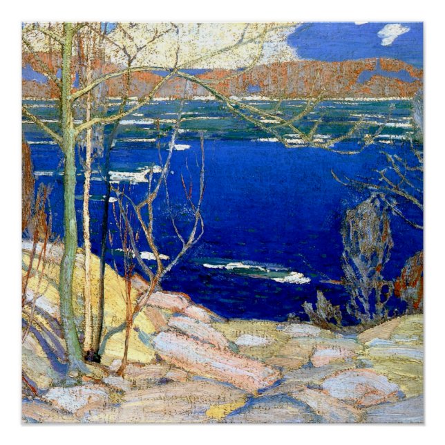 Poster Tom Thomson - Glace du printemps (Devant)
