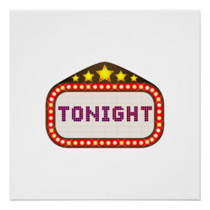 Poster Tonight movie Theatre Marquee