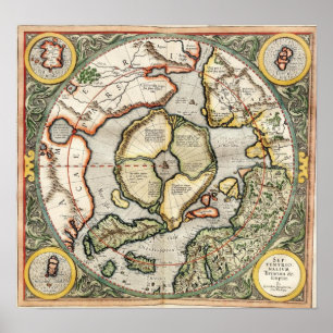 Poster Top of the World - Carte 1595
