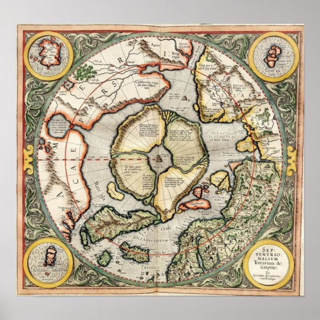 Poster Top of the World - Carte 1595 (Devant)