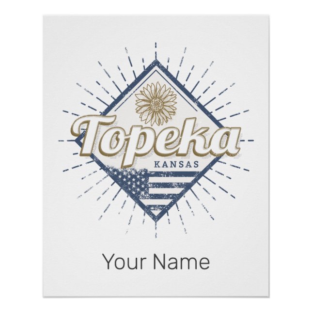 Poster Topeka City Kansas États-Unis Sunflower USA (Devant)