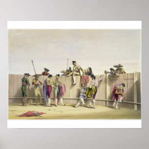 Poster Toreros reposant entre les taureaux, 1865 (couleur