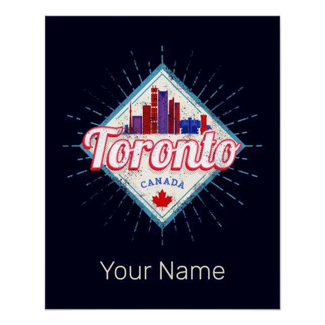 Poster Toronto Skyline Ontario Retro Canada Vintage (Devant)