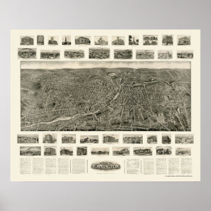 Poster Torrington, carte panoramique de CT - 1909