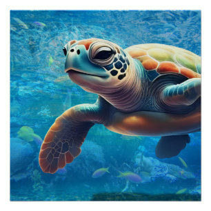 Poster Tortue de mer pour la pleine conscience et le calm