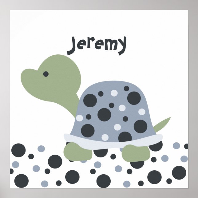 Poster Tortue mouillée (Devant)