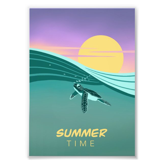Poster tortue océan Summer Time (Devant)