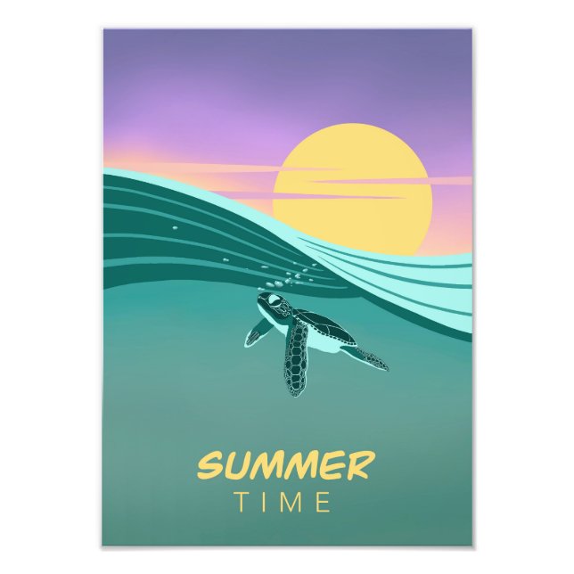 Poster tortue océan Summer Time (Devant)