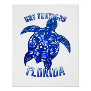 Poster Tortugas Sec Florida Keys Vacation Tortue Tribale
