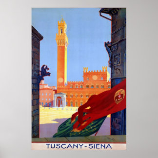 Poster Toscane ~ Sienne ~ Vintage Italie Voyage