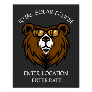 Poster Total des éclipses solaires personnalisées