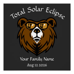 Poster Total Éclipse solaire Personnaliser Sticker