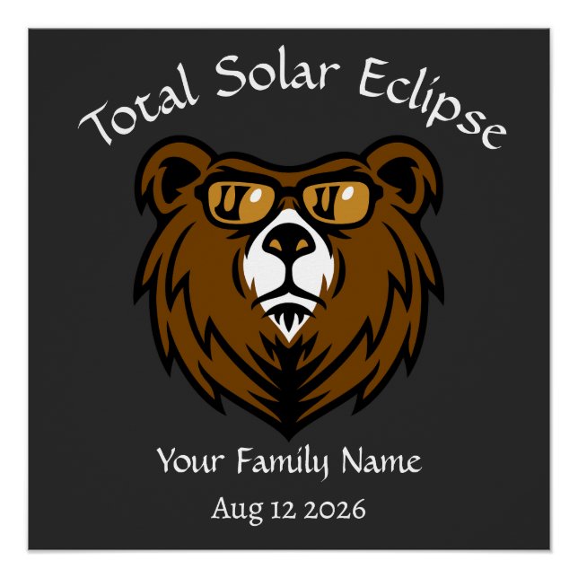 Poster Total Éclipse solaire Personnaliser Sticker (Devant)