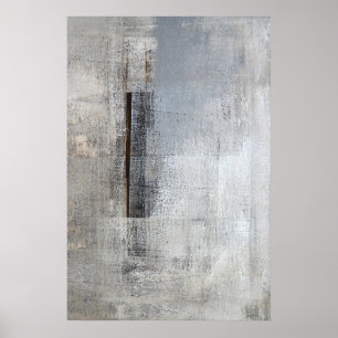 Poster 'Total Loner' Gris et Beige Art Abstrait