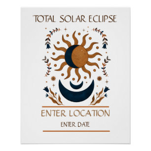 Poster Total Solaire Eclipse Espagne Personnalisé 2026