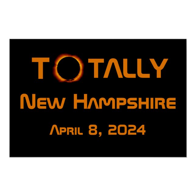 Poster Totalement New Hampshire 2024 Solar Eclipse (Devant)