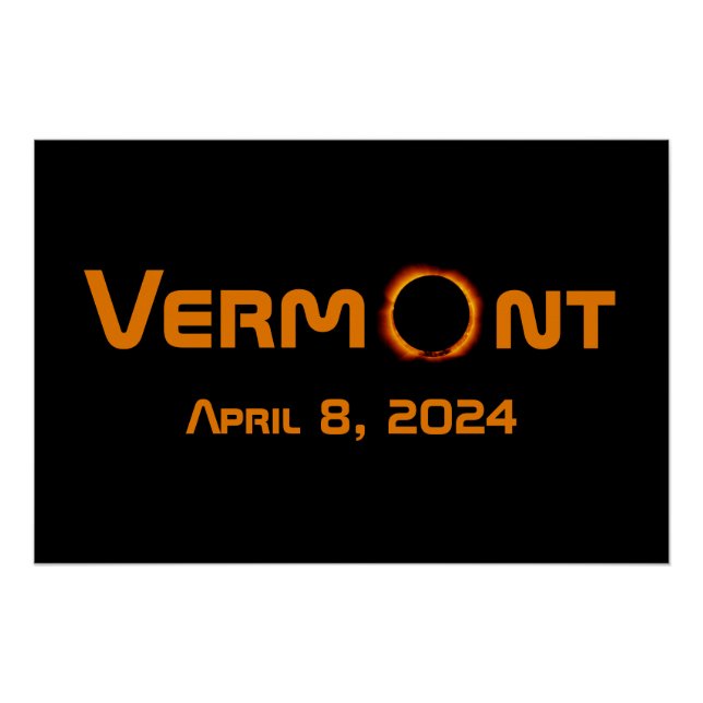 Poster Totalement Vermont 2024 Solar Eclipse (Devant)