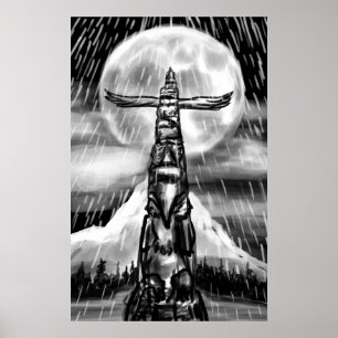 Poster Totem Pole Art