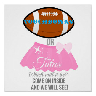Poster Touchdowns ou tutus ce sera 20x20 bienvenue